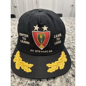 Vintage U.S. Army Fort Stewart Patch Hat Snapback Mesh Back Adjustable